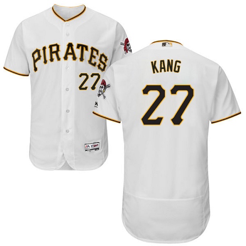 Pirates #27 Jung-ho Kang White Flexbase Authentic Collection Stitched MLB Jersey - Click Image to Close
